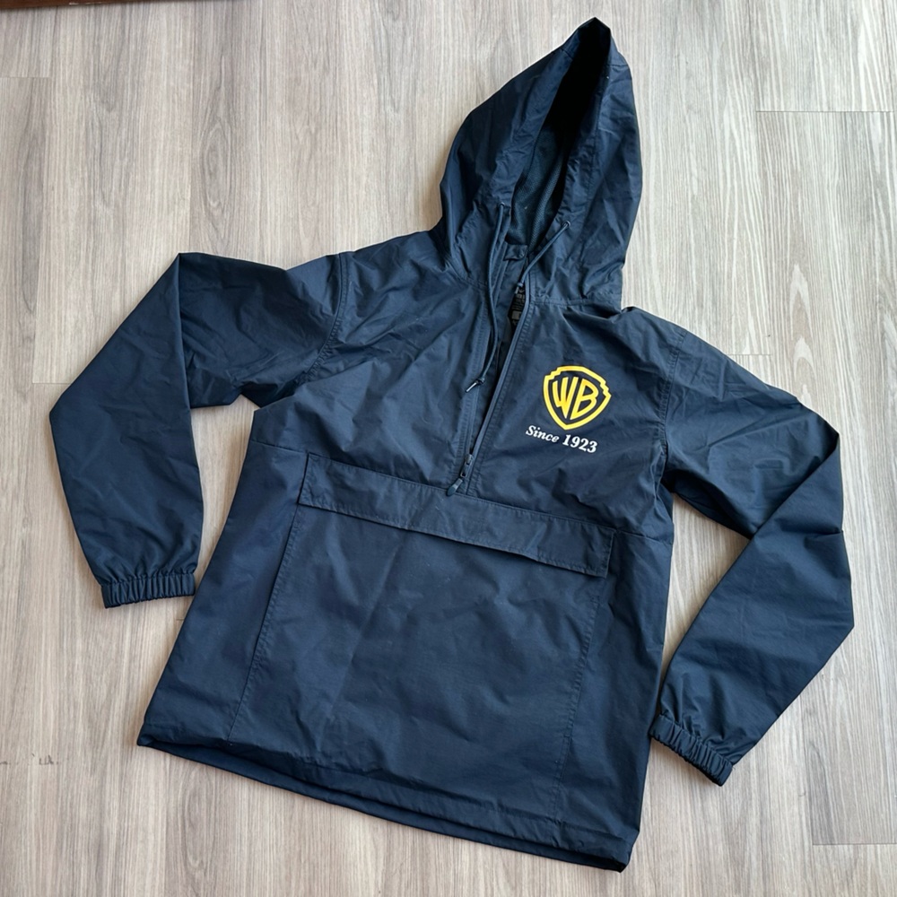 warner brothers navy windbreaker